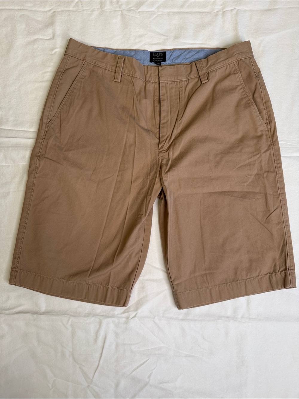 J. Crew Men’s Flat Front Chino Shorts in Tan